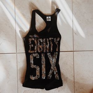 Pink workout tee with sequins